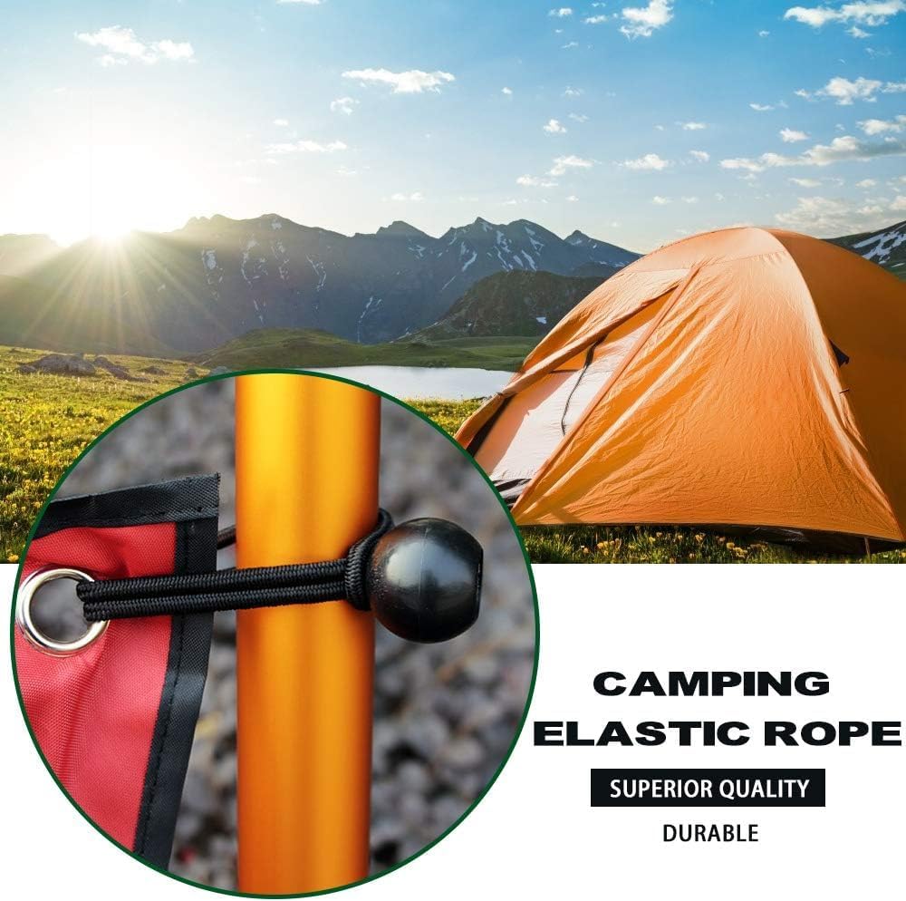 9 Inches Bungee Cords with Ball Heavy Duty Heavyweight Tarp Weather Resistant Tie Down Strap 4mm Thickness for Camping Tents Cargo Holding Wire Hoses Black, 30 Pack