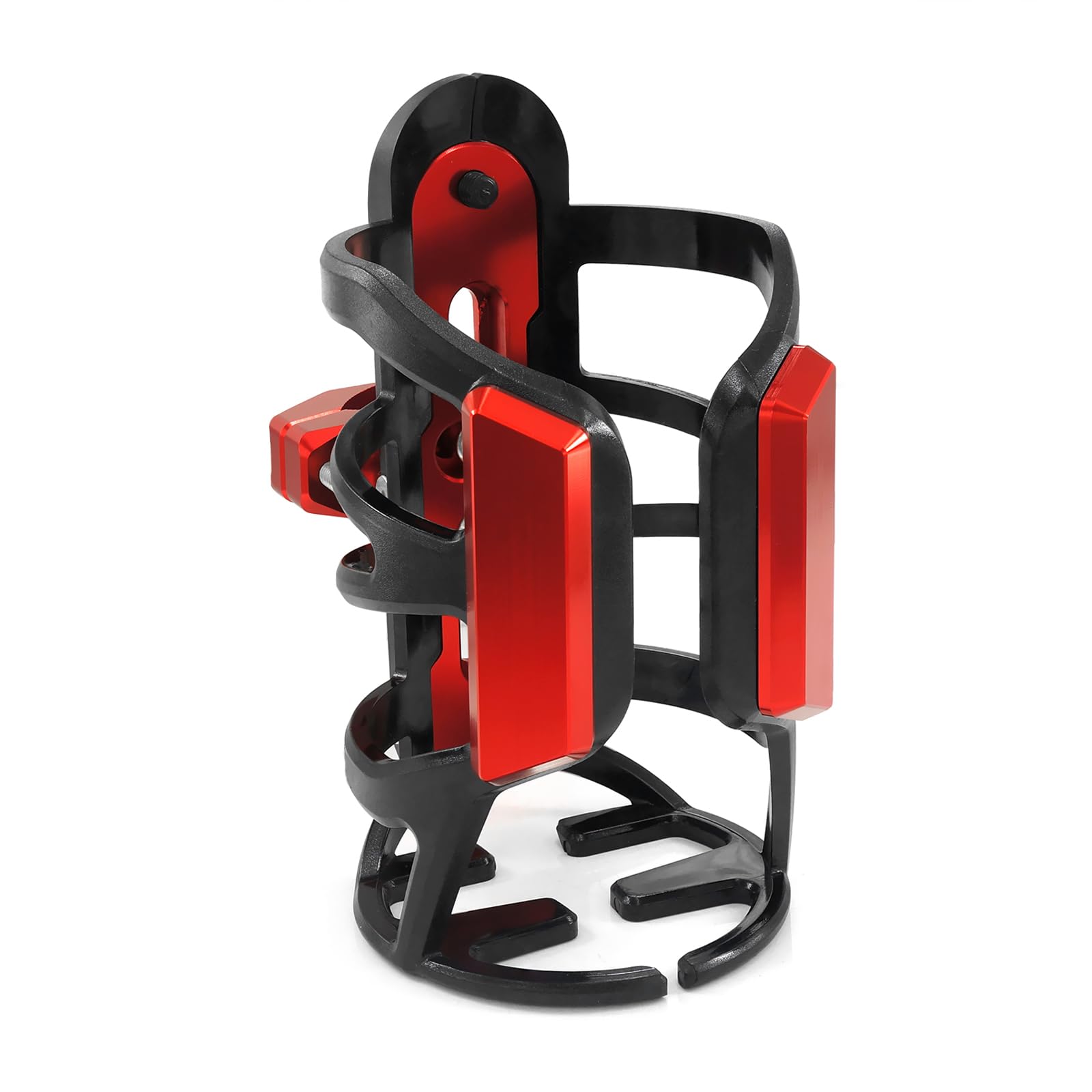 portaborraccia Per moto portaborraccia alluminio universale Per moto bicicletta MTB ATV barca scooter bici da strada telaio manubrio portabevande (Red)