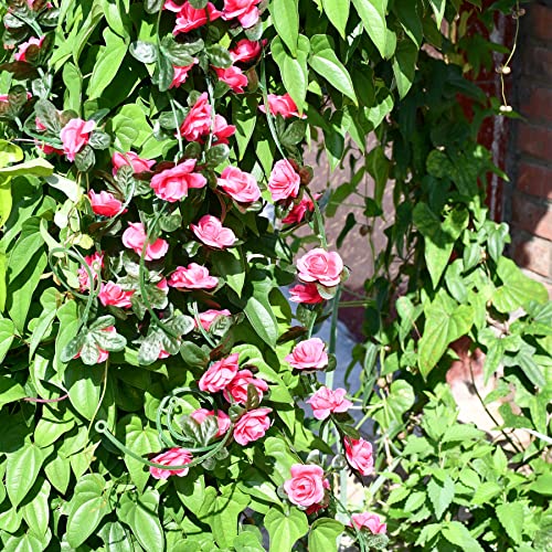 Only Art 5Pcs Hot Pink Silk Rose Vine Garland 41Ft Artificial Flowers For Mother's Day Home Wedding Party Special Event Decorations #TOP5