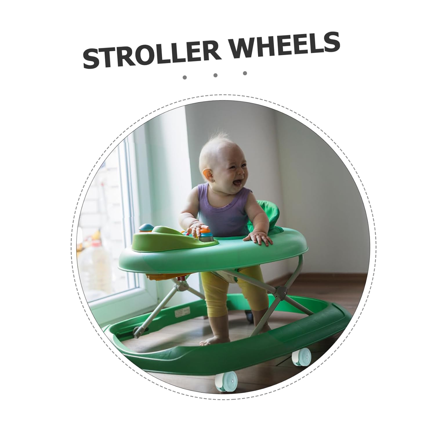 4pcs Silent Swivel Stroller Wheels for Boy Girl Fit Replacement Accessories for Travel Systems and Wear-Resistant Design Style