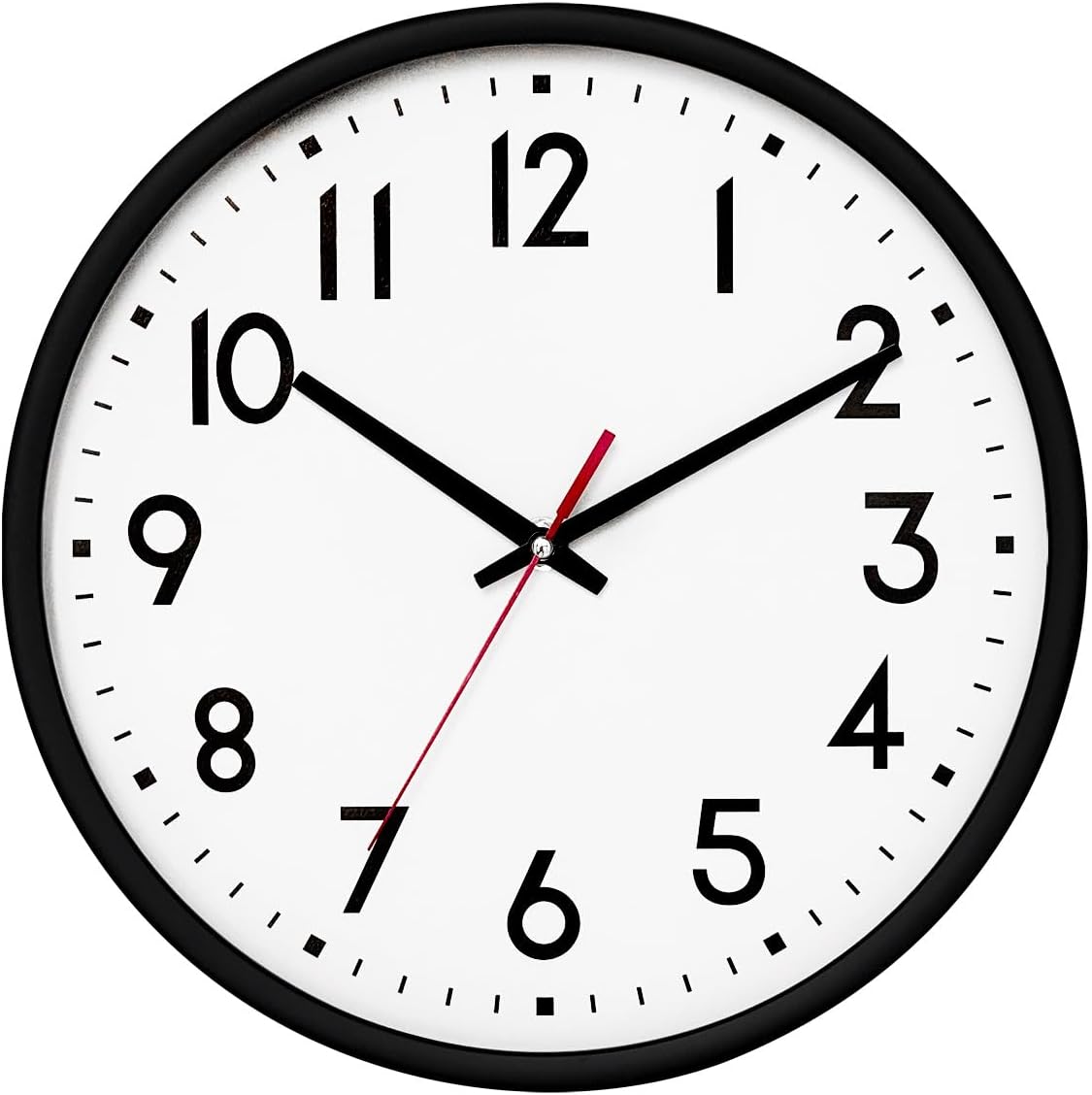 HZDHCLH Wall Clock Red,Silent Wall Clocks Battery Operated 8 Inch Modern Non Ticking Analog Clock Decorative for Kitchen Bedroom Living Room Office Classroom