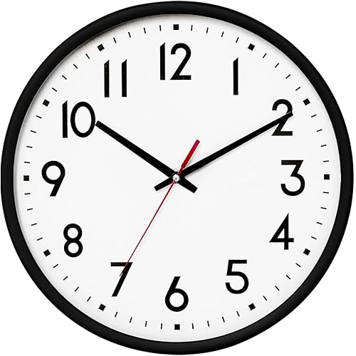 HZDHCLH Wall Clock Black,Silent Wall Clocks Battery Operated 8 Inch Modern Non Ticking Analog Clock Decorative for Kitchen Bedroom Living Room Office Classroom