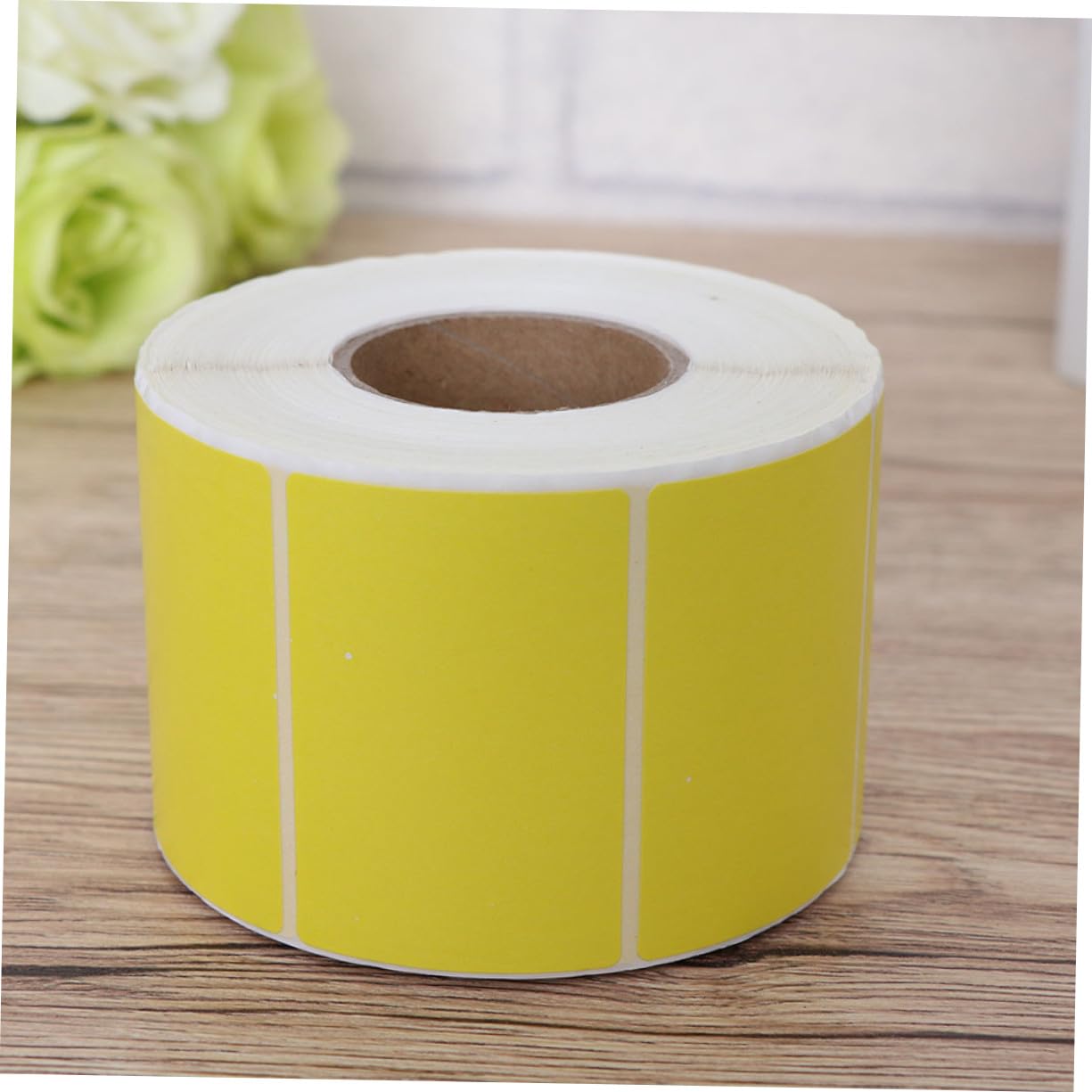 2 rouleaux Étiquettes Thermiques Autocollantes Mat Jaune Résistantes à Eau pour Impression et Codes Barres de Étiquettes pour Bureau et Expédition