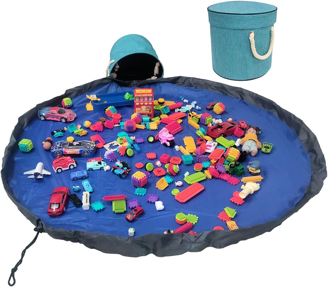 Gentelory Toy Storage Bag and Play Mat for Kids, Quick Storage Organizer Bag with