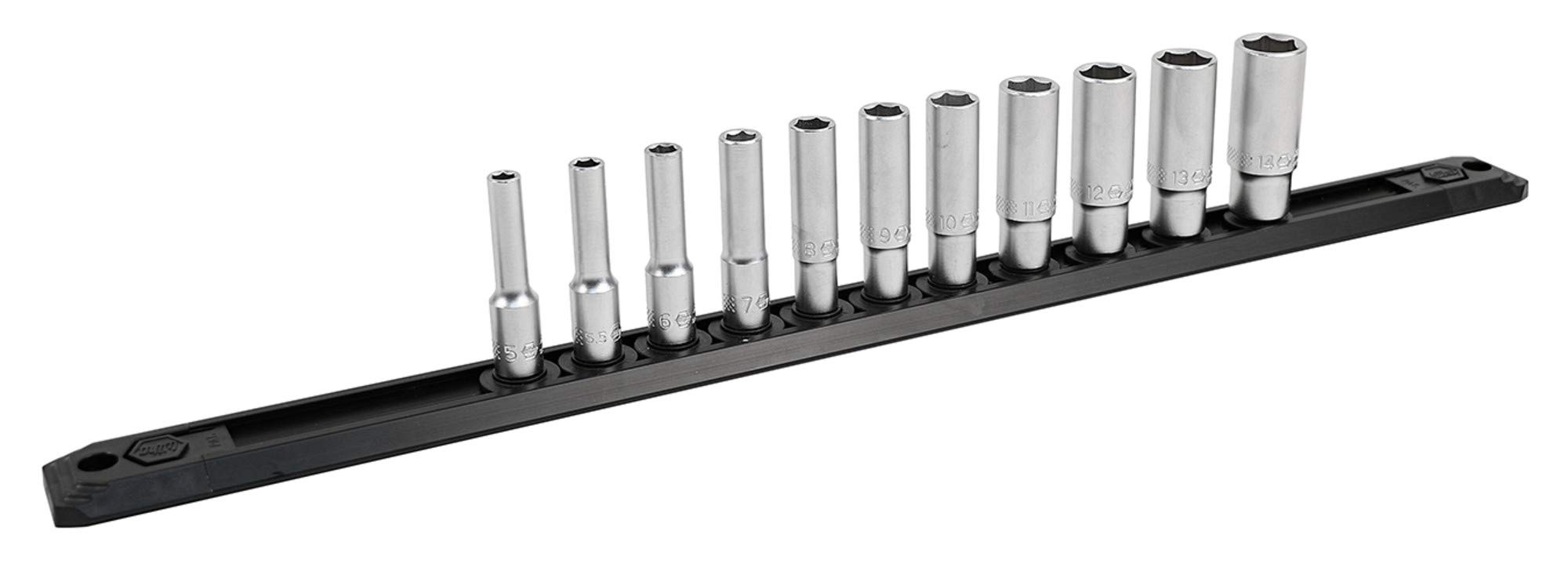 Jeu de douilles métriques profondes 1/4", 14 pièces