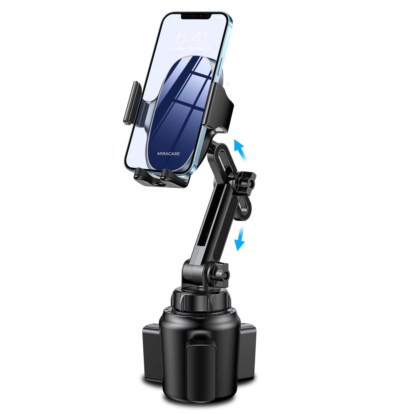 Miracase Universal Cup Phone Holder for Car, [Upgraded Version] Adjustable Long Neck Car Cup Holder Phone Mount Cradle Friendly Compatible with iPhone Samsung Google and All Smartphones, Blue