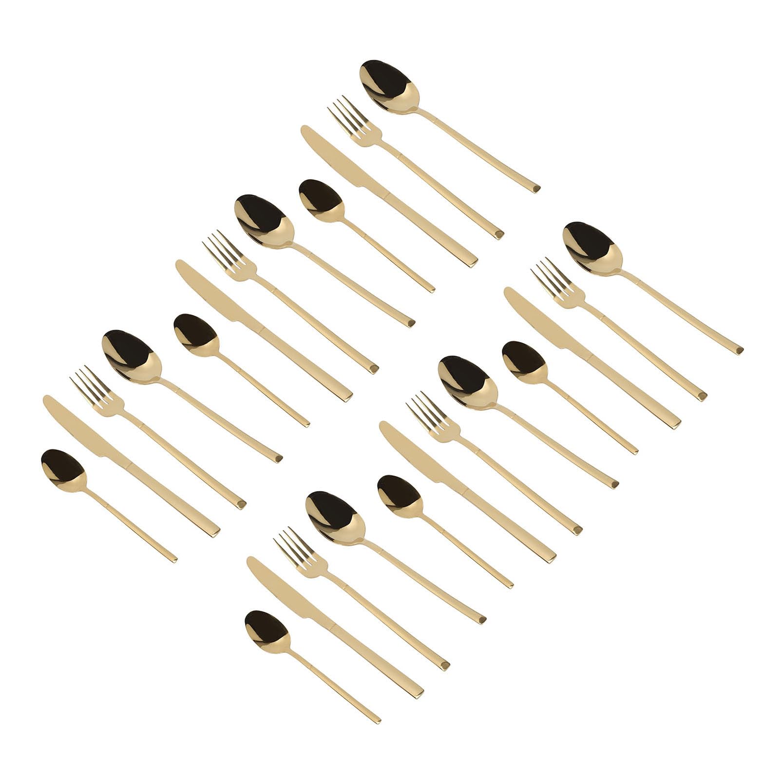 Tissting Couverts en Acier Inoxydable 18/10 - Set de 24 Pièces pour Cuisine et Restaurant Couteaux, Fourchettes et Cuillères, Service de Table Élégant pour Dîners et Fêtes
