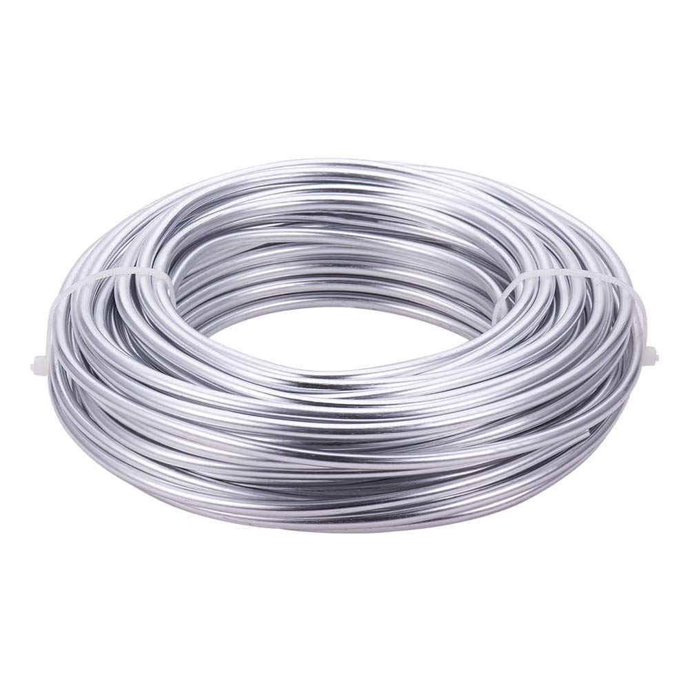 BENECREAT 52 Feet 6 Gauge Silver Aluminum Wire Bendable Metal Sculpting Wire for Bonsai Trees, Floral, Skeleton Making, Home Decors and Other Arts Crafts Making