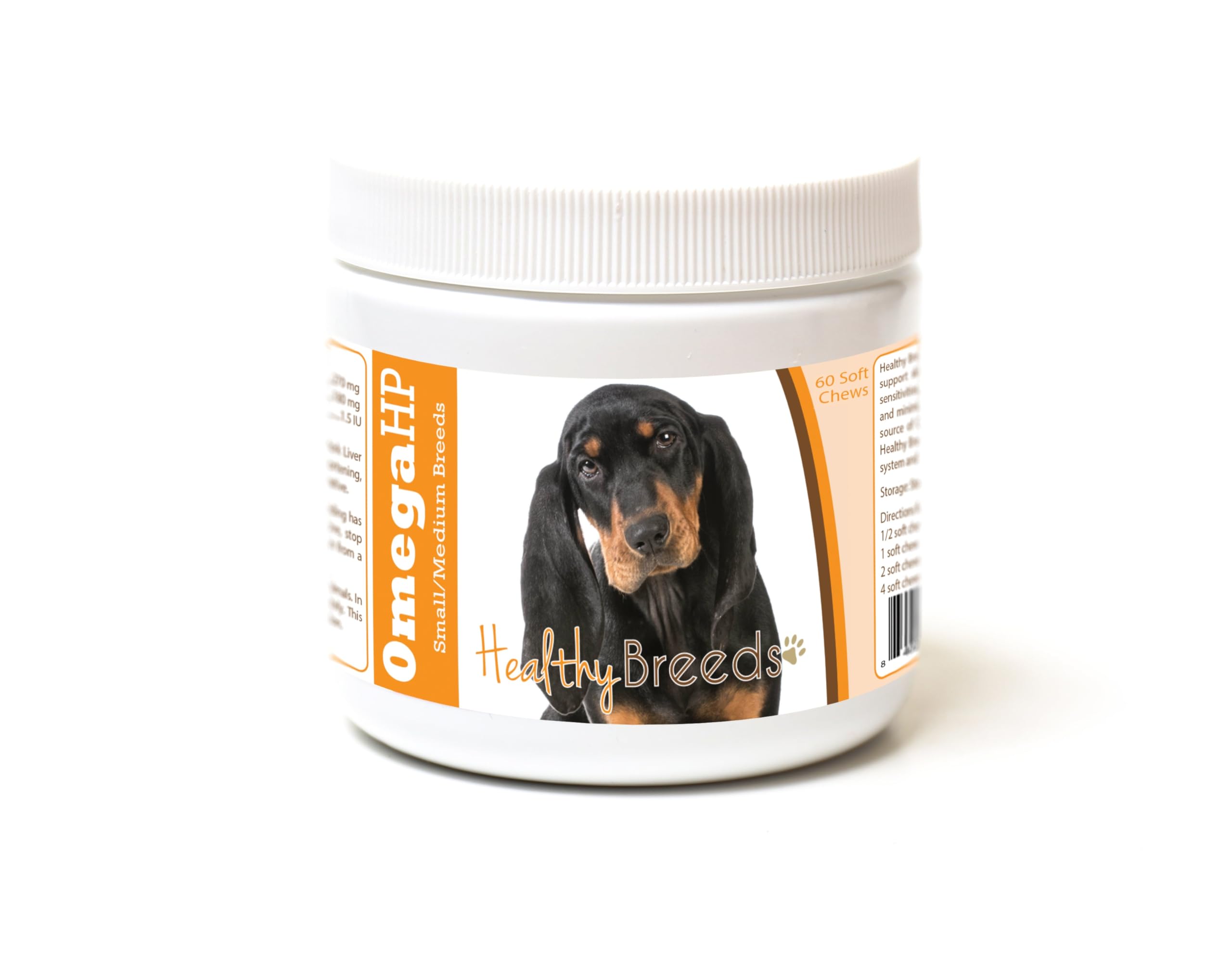 Healthy Breeds Black and Tan Coonhound Omega HP Fatty Acid Skin and Coat Support Soft Chews 60 Count