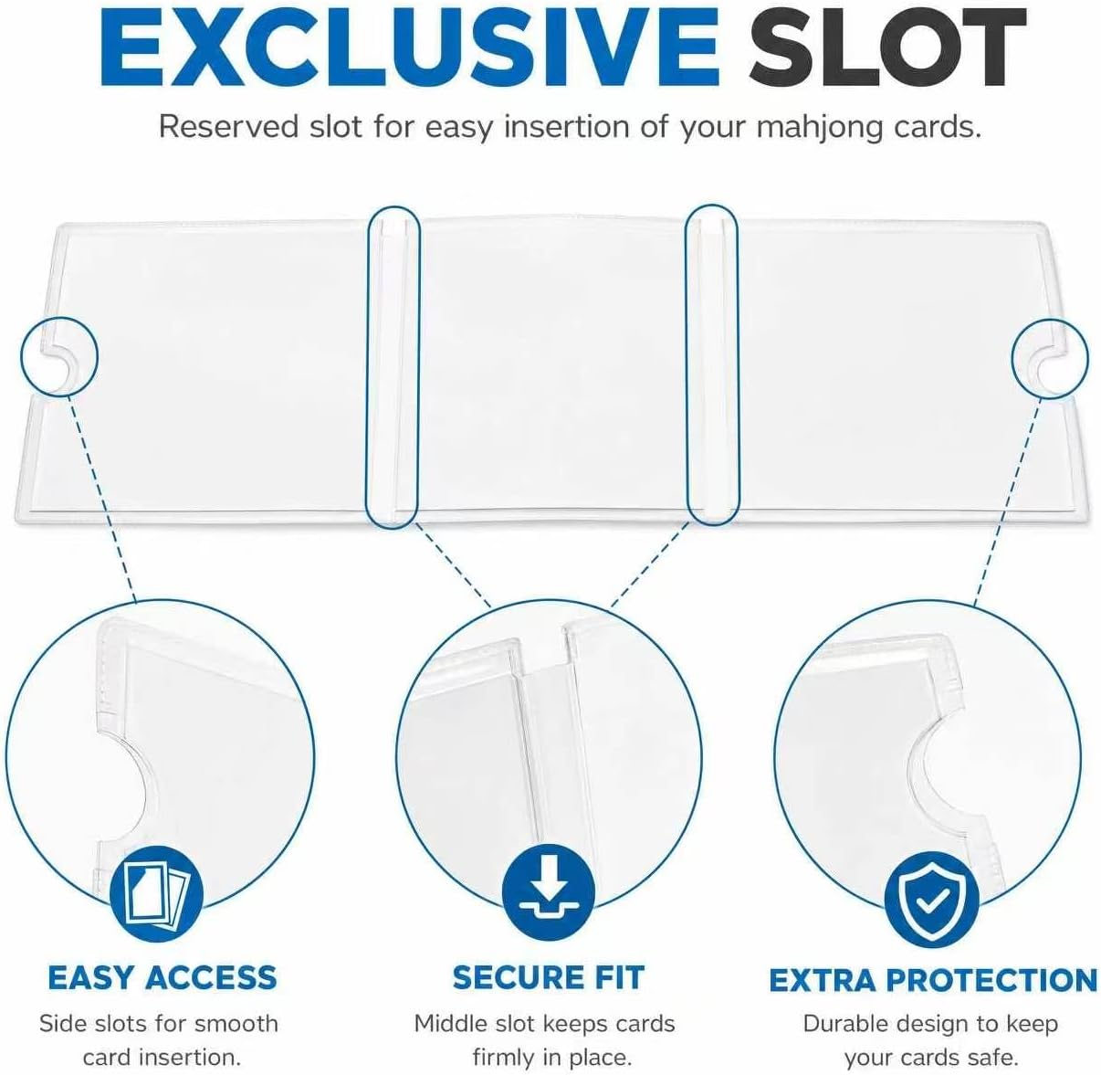 Mahjong Card Sleeves for NMJL Cards, Clear PVC Protective Covers 4 Pack image 2