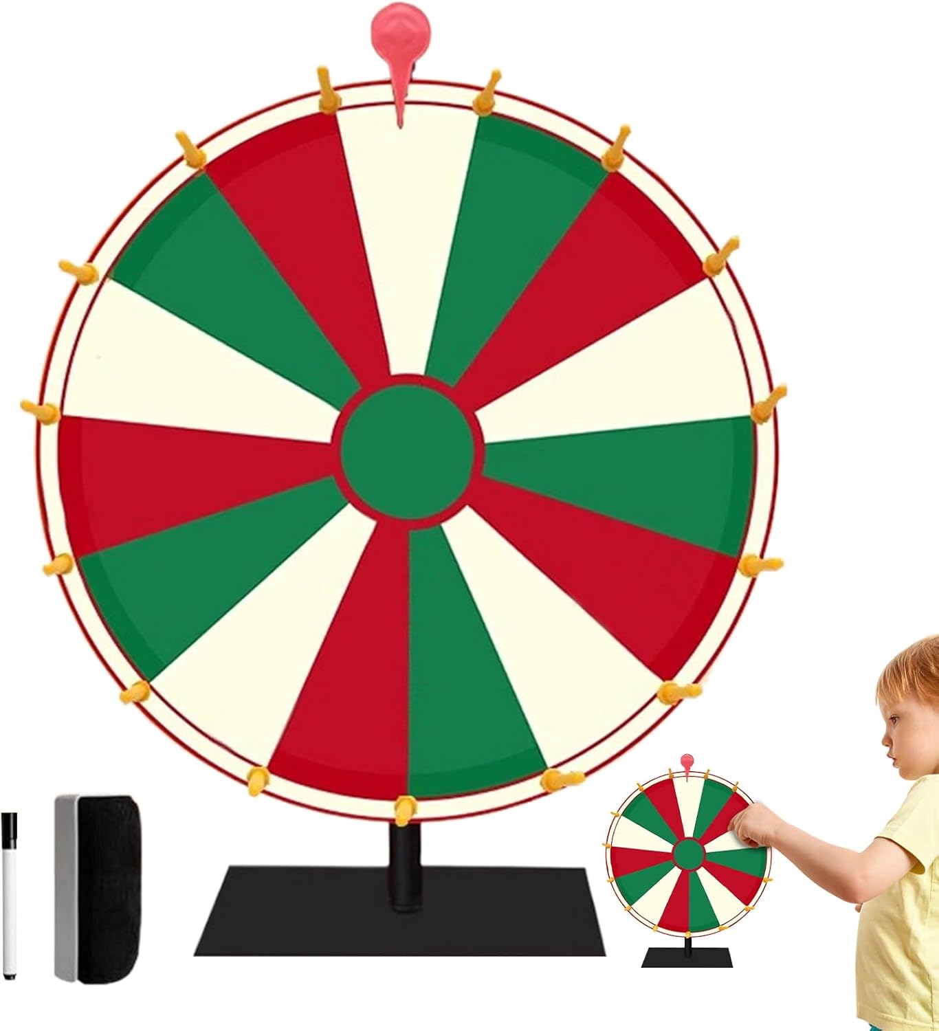 spinningg Wheel - Prize Wheel | Colorful Roulette Wheel for Prizes | Wheel of Fortune Spinner | spinningg Wheel for Prizes | Tabletop Roulette Spinner of Fortune Spin The with Erase| 10/15 Slots Game