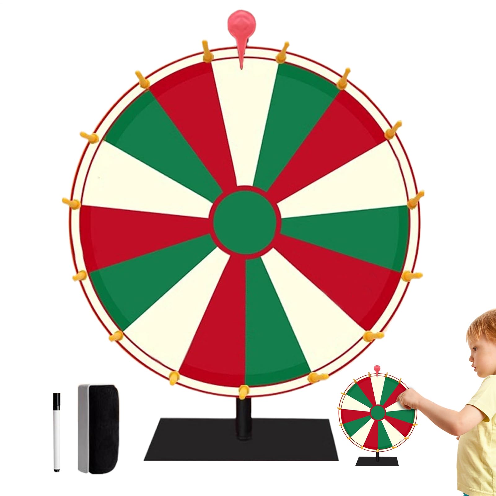 spinningg Wheel - Prize Wheel | Colorful Roulette Wheel for Prizes | Wheel of Fortune Spinner | spinningg Wheel for Prizes | Tabletop Roulette Spinner of Fortune Spin The with Erase| 10/15 Slots Game