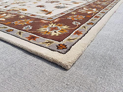 Image of Mordern Design Handmade Tufted Carpet Pure Woollen Export Quality Carpet for Living Room, Bedroom Hall [ Size 14 x 14 Square, Color Multi R5 ]