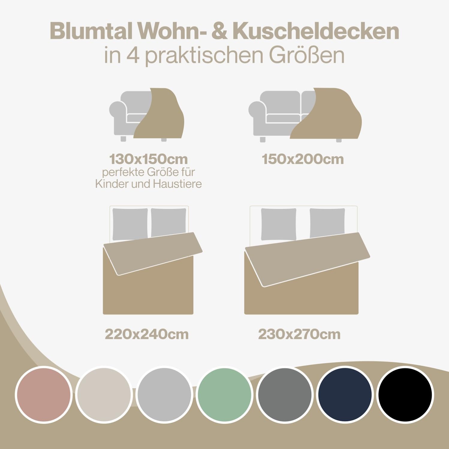 Blumtal Kuscheldecke 230x270 cm mit Zopfstrick-Optik - Oeko-TEX zertifizierte Mikrofaser Fleecedecke 230x270 cm mit weicher Sherpa-Innenseite - Bettüberwurf 220x240 - Dusty Pink