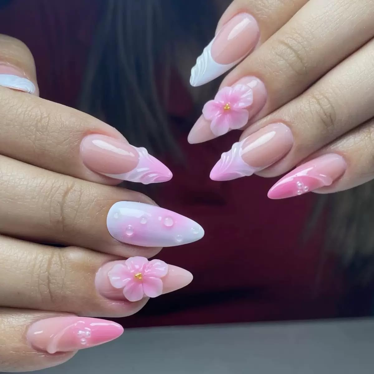 Almond Press On Nails - 24 Reusable Fake Nails -30