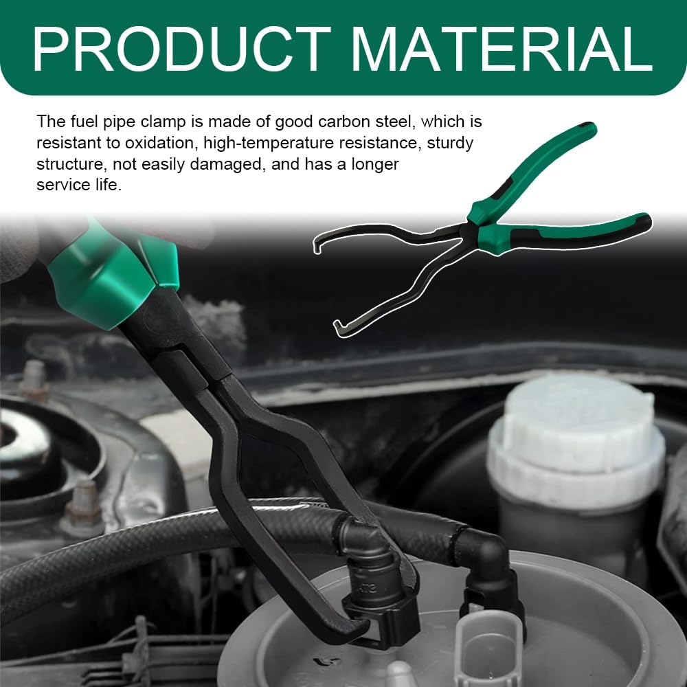 Fuel Line Plier, Fuel Line Disconnect Tool, Petrol Hose Pipe Clamp Clip with Handle, Auto Repair Tool Quick Disconnect Release Removal Tool Universal for Most Cars, SUVs, Trucks (Green)