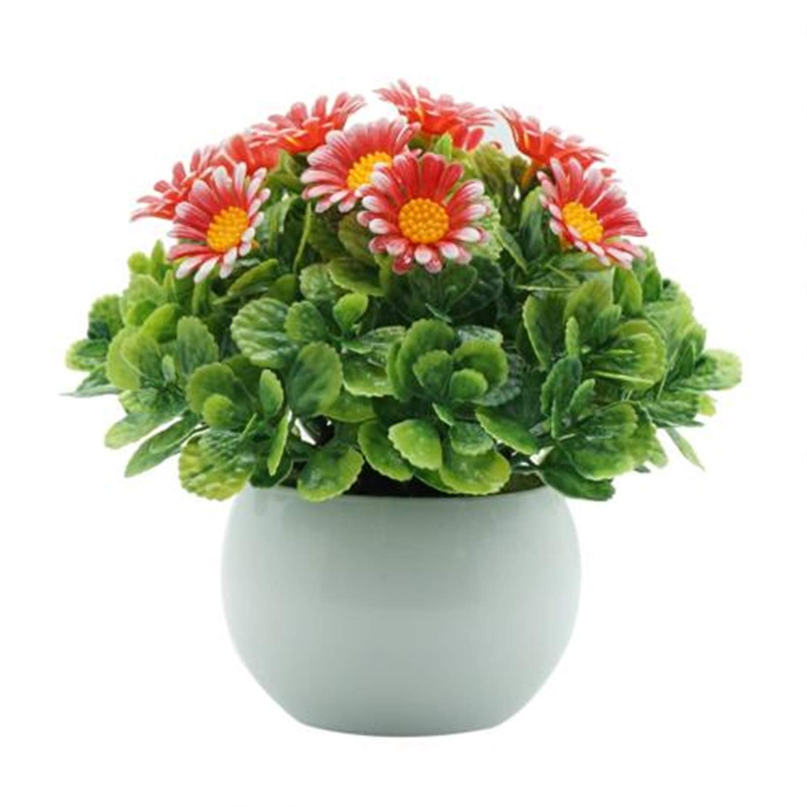 NGDFGR Artificial Potted Plant Decor Artificial Flower Plant Potted Bonsai Living Room Office Balcony Desktop Decor Farmhouse Decor,Red