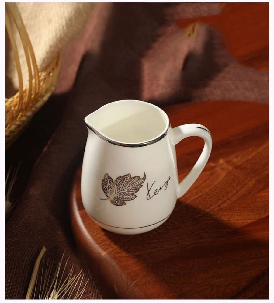 Gravy Boats White Elegant Household Ceramic Jar Can Be Used For Juice, Milk Sauce And Jam Tableware Sets (Color : E)