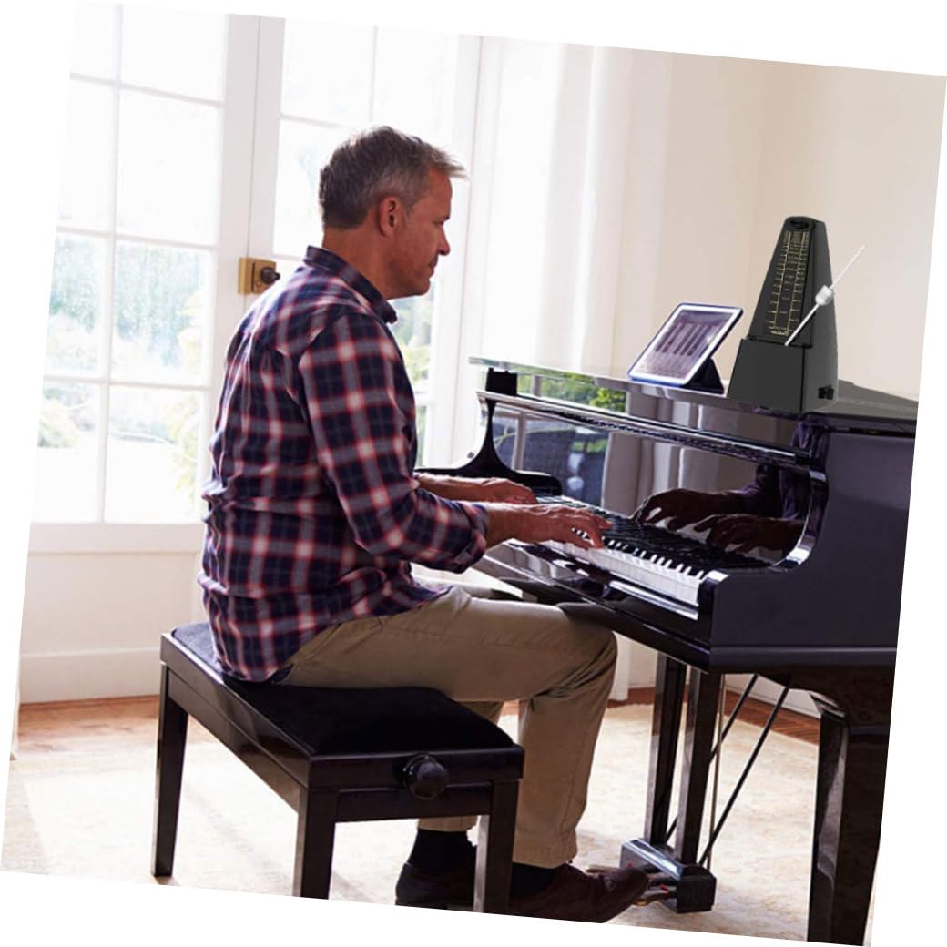Metrónomo Mecánico para Piano Guitarra Erhu y Guzheng Pequeño Tamaño Color Negro con Clip para Partituras Accesorio Músical Preciso y Fácil de Usar para Aleatorio