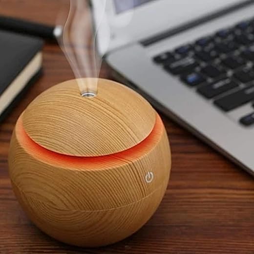 HOMURA LIVING Round Magic Wooden Cool Mist Diffuser Essentia