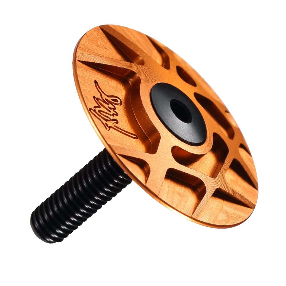 VFdthR Bike Headset Bike Headset Stem Caps Aluminum With Screws For MTB Road Mountain Bicycle Cover Top Cap Tune-Cap Acessories(ORANGE)