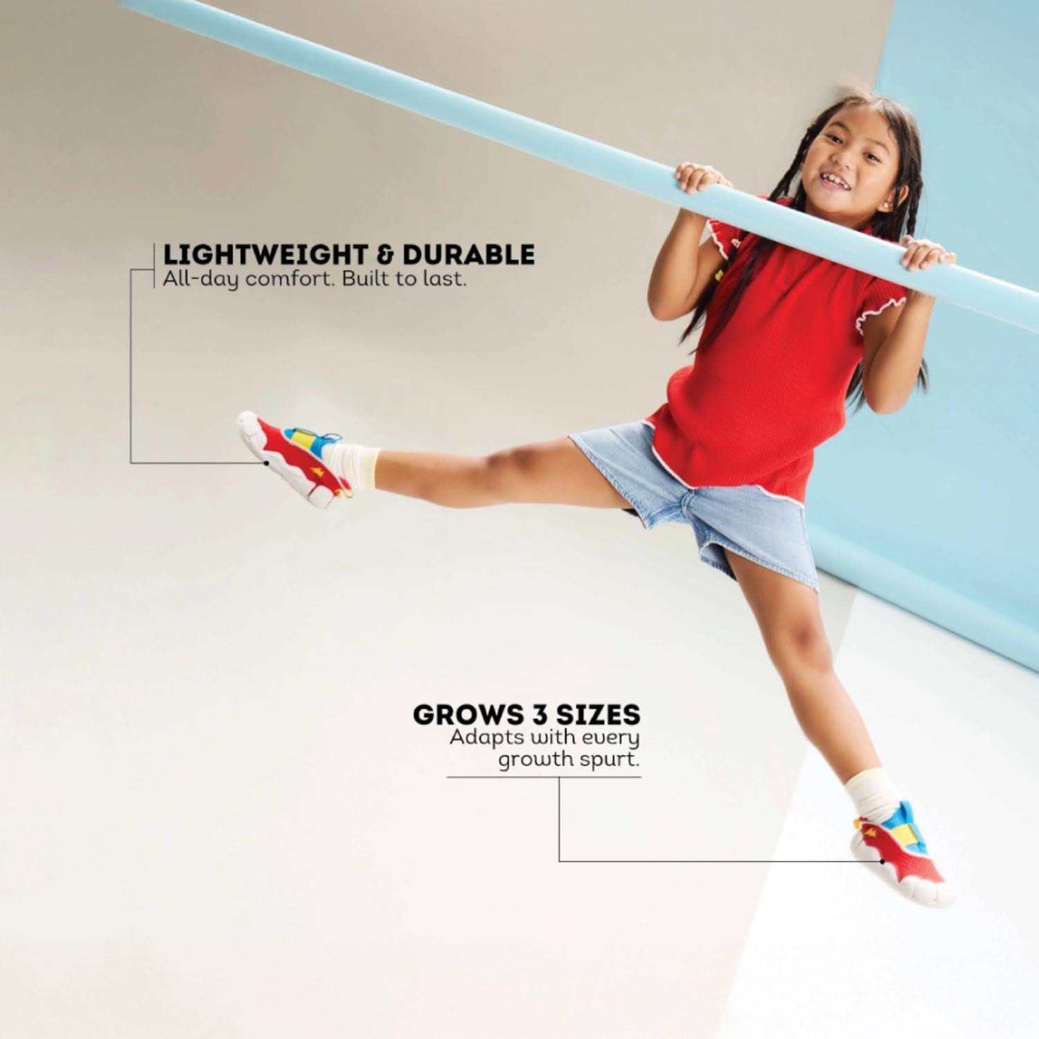 ARETTO Zapatos expandibles para niños para pies en crecimiento, calzado para niños y niñas, zapatos para bebé, zapatos para niños, zapatos de bebé y zapatos cómodos para niños, Rojo, 12-24 Months