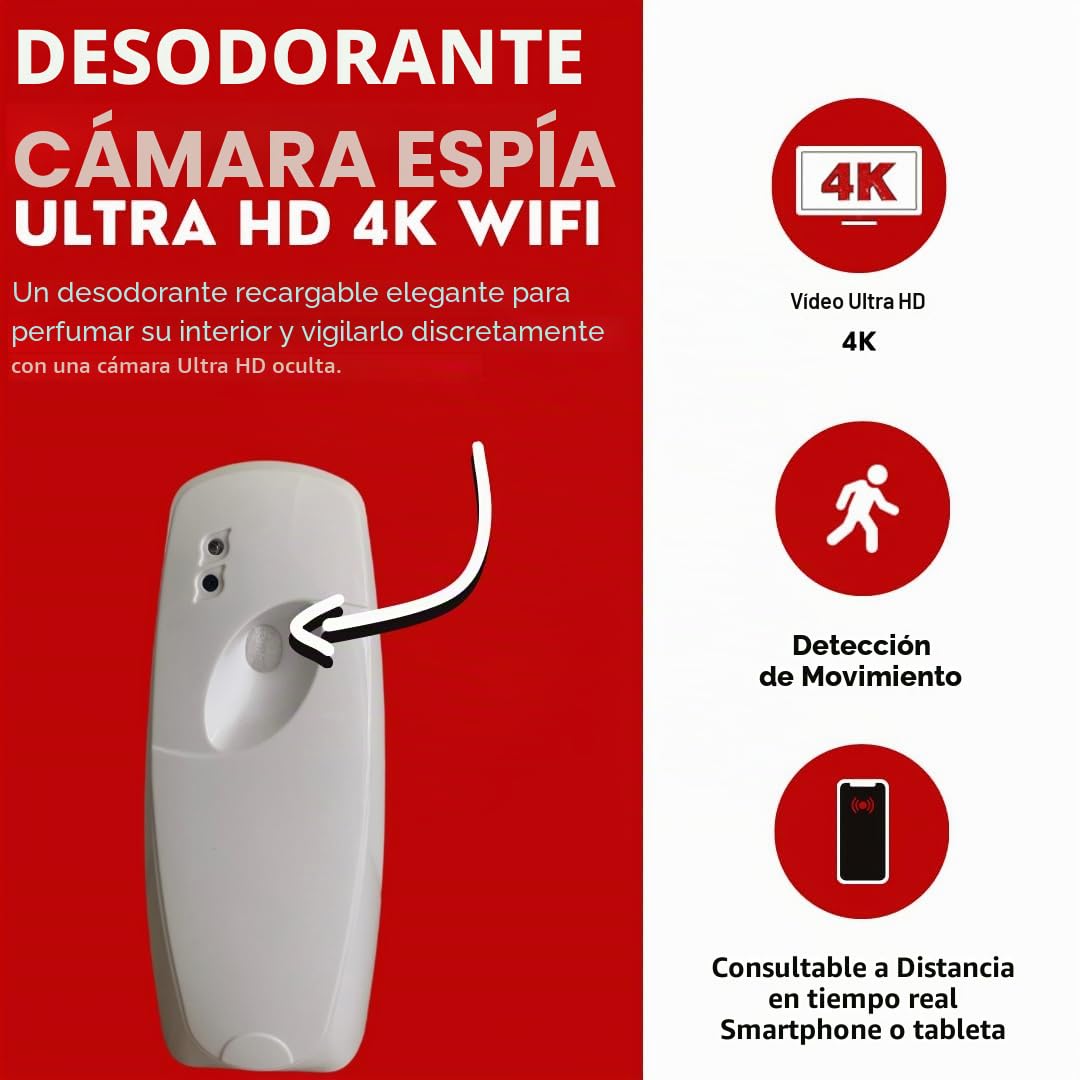 Ambientador Cámara Espía Ultra HD 4K WiFi
