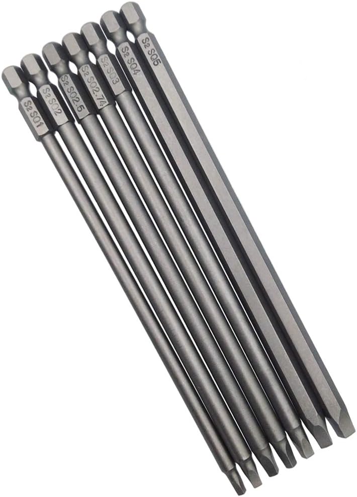 Wolfride Square Head Bits 7PCS Square Head Screwdriver Bits Square