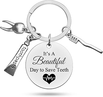 Dentist Gift Funny Dentist Keychain Dentist Gifts for Men Women Dental Hygienist Gift Dental Student Gift