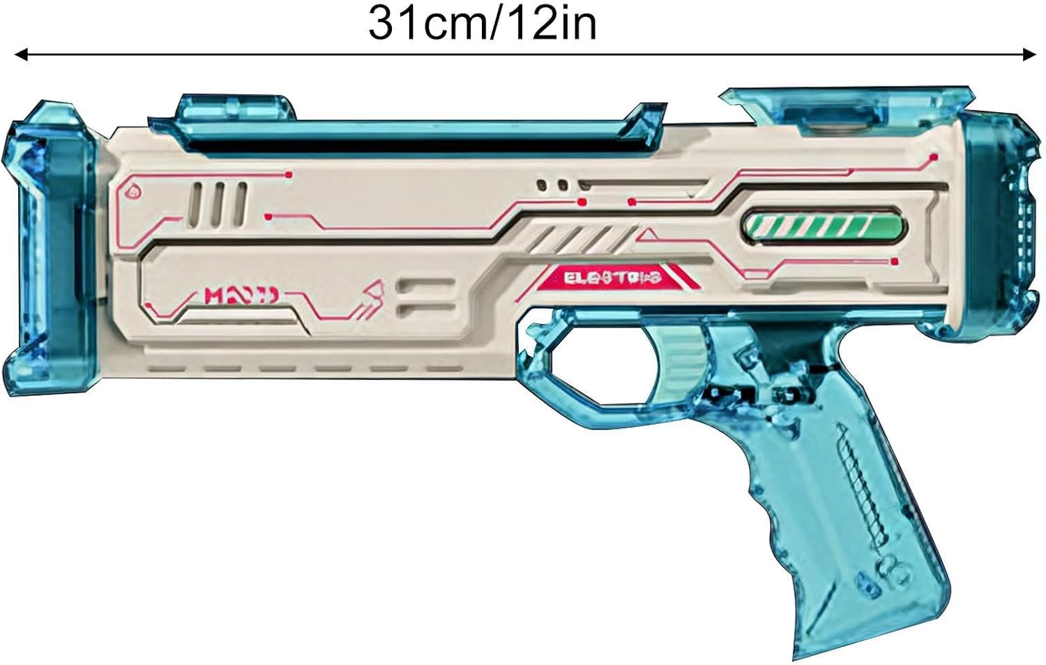 Electric Water Soaker, Long Range Shooter, Interactive Toy with Light and Sound, Sturdy Acrylic Pool Burst, Fun Design Summer Accessory, Outdoor Party Game for Boys and Girls