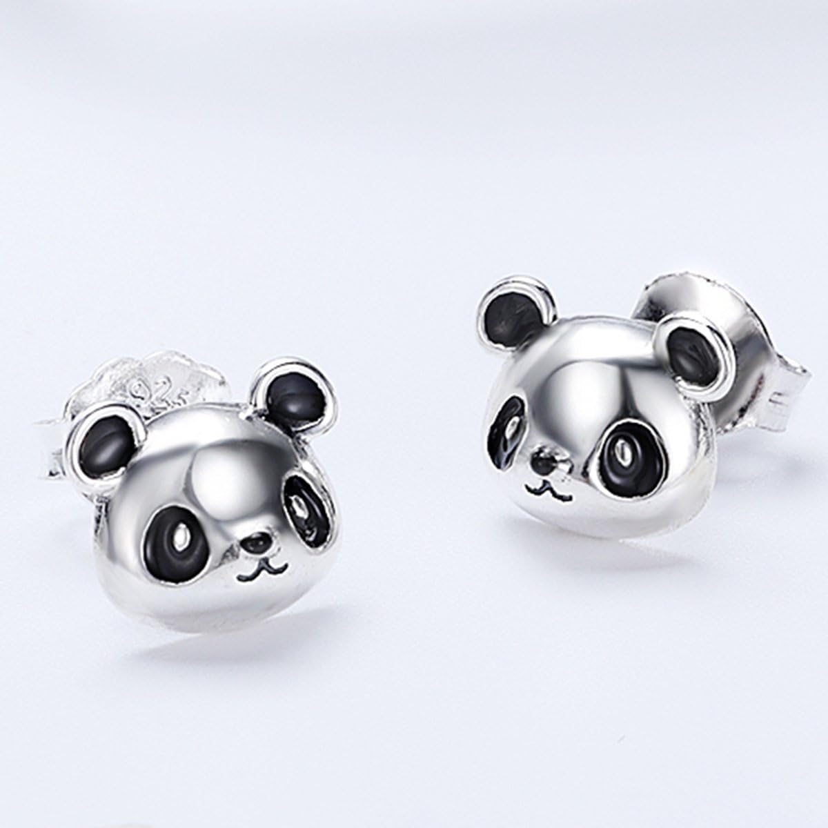 NewL 925 Sterling Silver Animal Collection Cute Panda Stud Earrings for Women Sterling Silver Jewelry