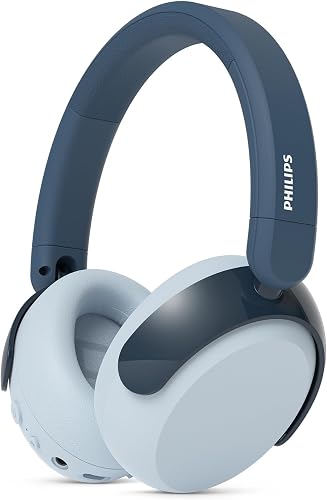 Philips TAK5500RT 5500 Series Auriculares Infantiles Plegables inalámbricos on Ear Cancelación de Ruido, 34 Horas de reproducción ANC, Volumen Limitado, Audio compartido, Cable USB-C Incluido