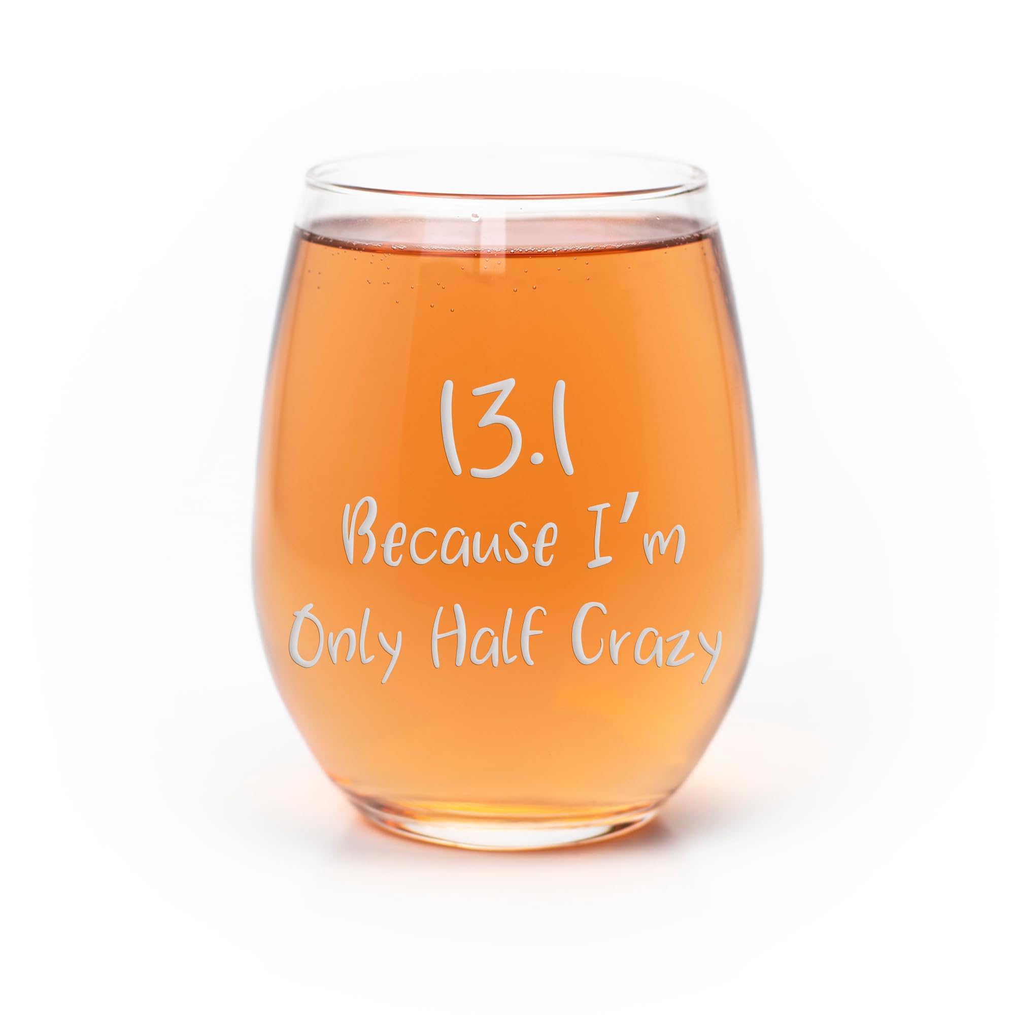 Amazon.com | 13 Point 1 Because I'M Half Crazy Runner Marathon Stemless ...