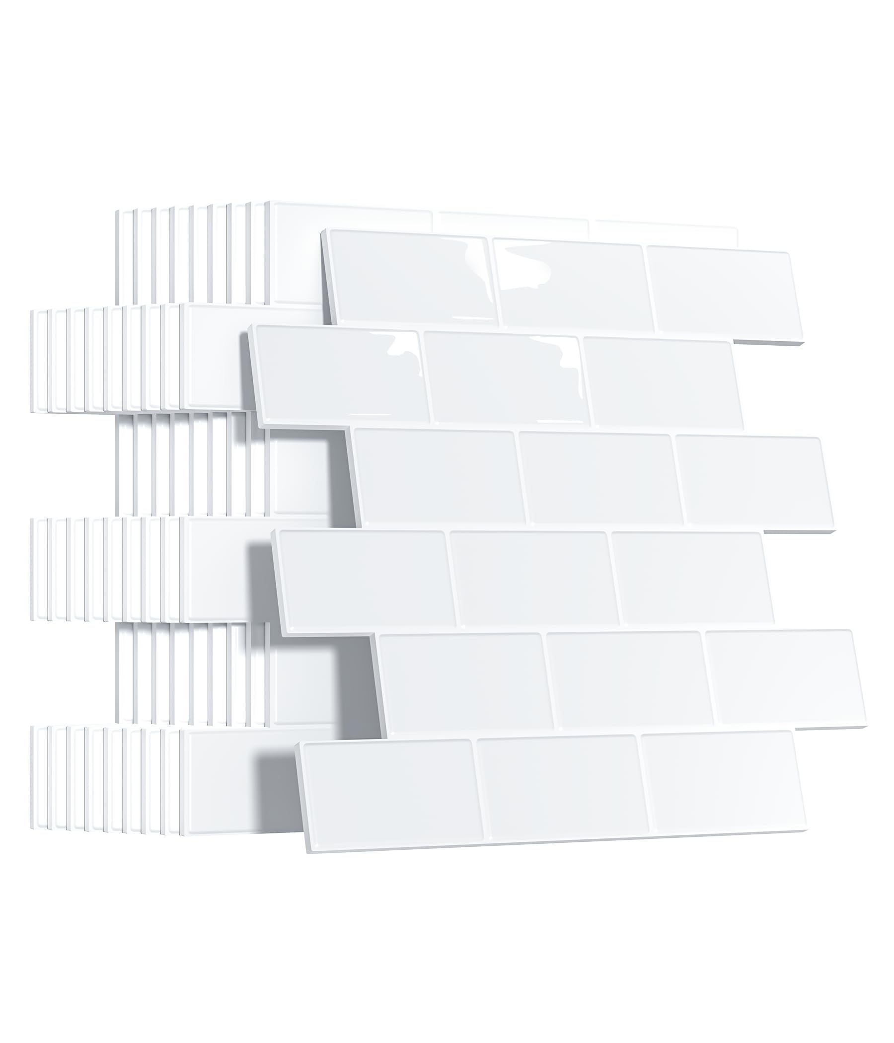 Yoillione Upgrade Dickere 3d Fliesenaufkleber Aufkleber für Bad Küche, Klebefliesen Vinyl Fliesen Selbstklebend Fliesenfolie, Hellblau Metro Fliesen Selbstklebend Fliesendekor 10 Blatt