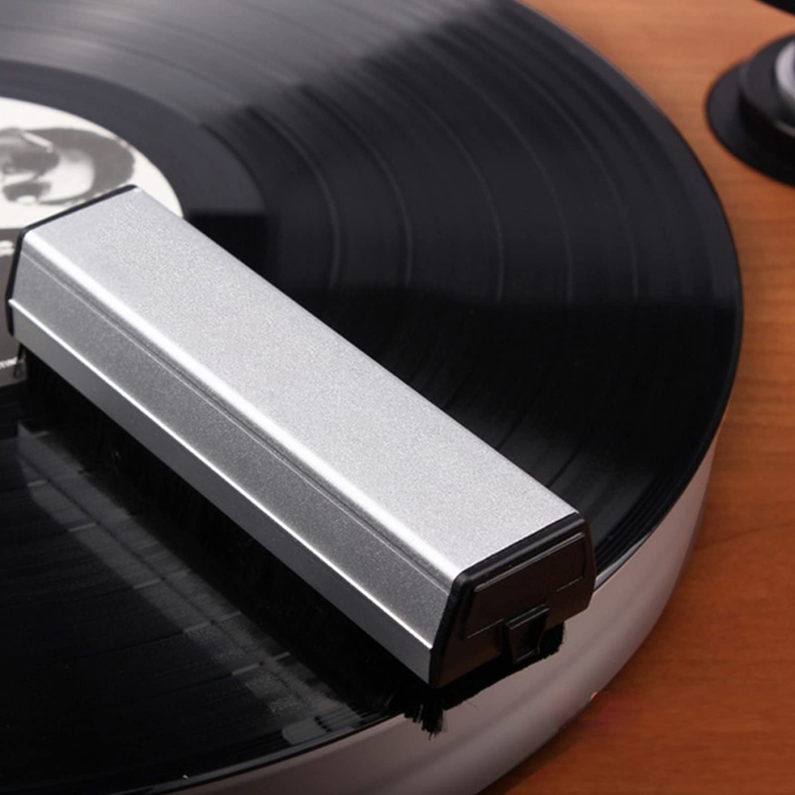 Ankexin 2 in 1 Carbon Fiber Velvet Vinyl Record Anti Static Cleaning Brush Dust Remover for LP Vinyl Records Tools