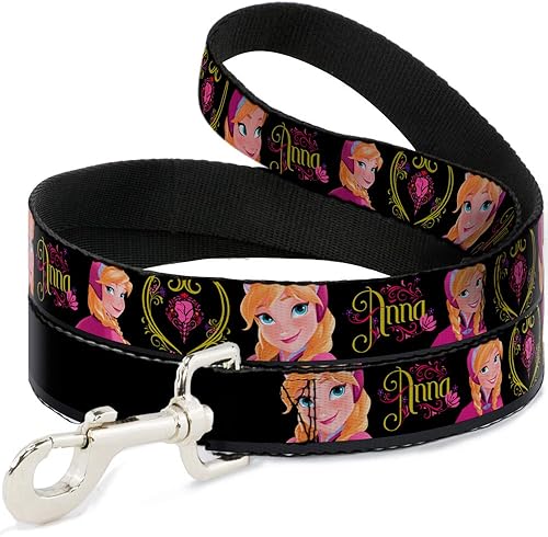 Correa para perro Anna Poses Anna Monogram Heart Cameo Pinks Amarillo 4 pies de largo 0.5 pulgadas de ancho