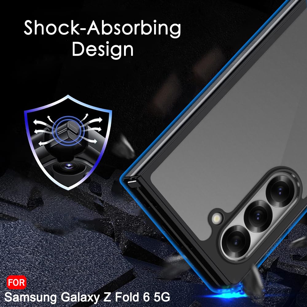 TheGiftKart Hybrid Shockproof Back Cover Case for Samsung Galaxy Z Fold 6 5G | Camera Protection Module | Hard Back Cover Case for Samsung Z Fold6 (PC & TPU, Translucent Smoke Matte Back, Black Sides) — Amazon image 5