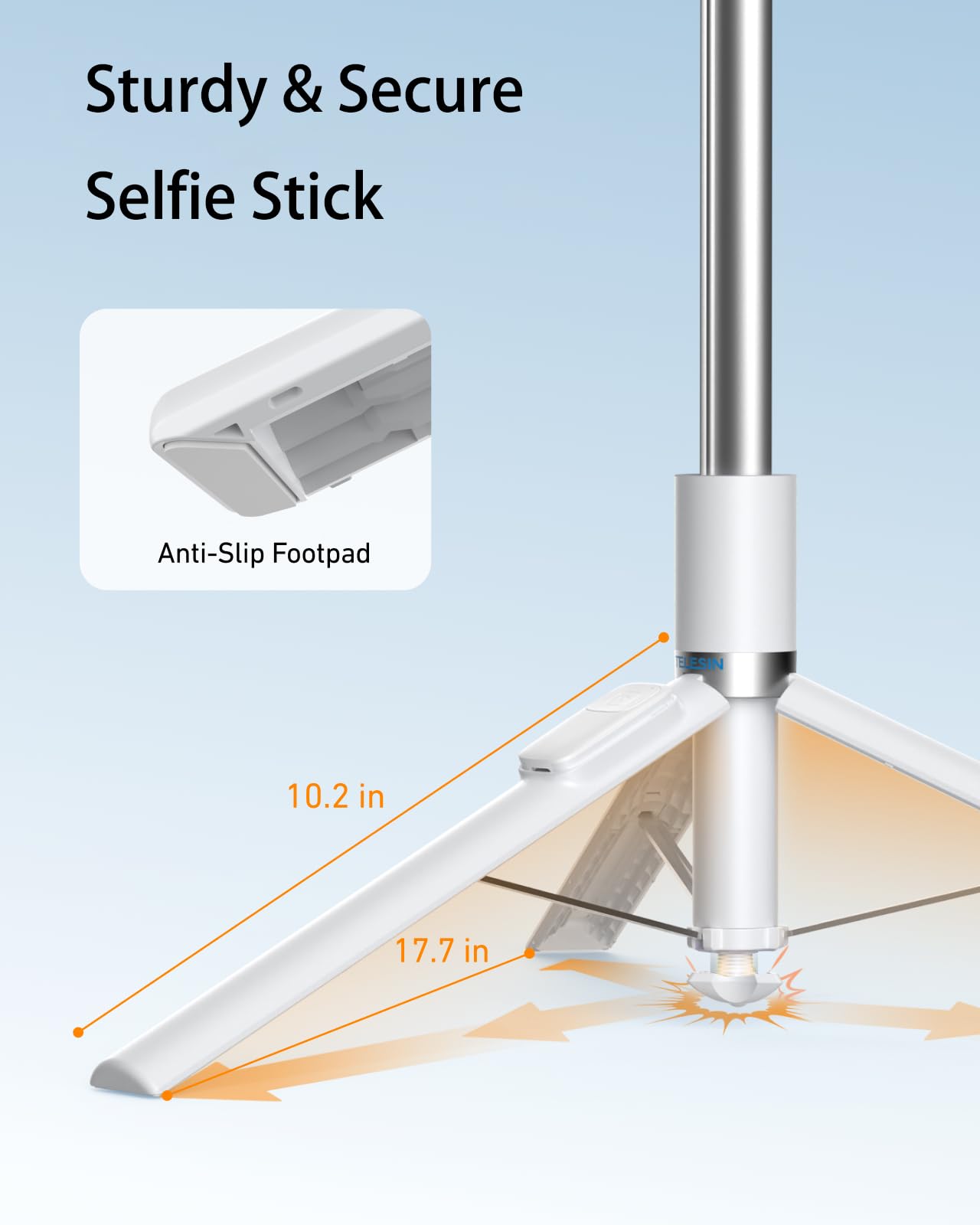 TELESIN 70" Phone Tripod Stand, Gravity-Activated Auto-Open Selfie Stick, Extendable Cell Phone Stand with Magnetic Bluetooth Remote, 360° Adjustable Travel Phone Tripod for iPhone/Android