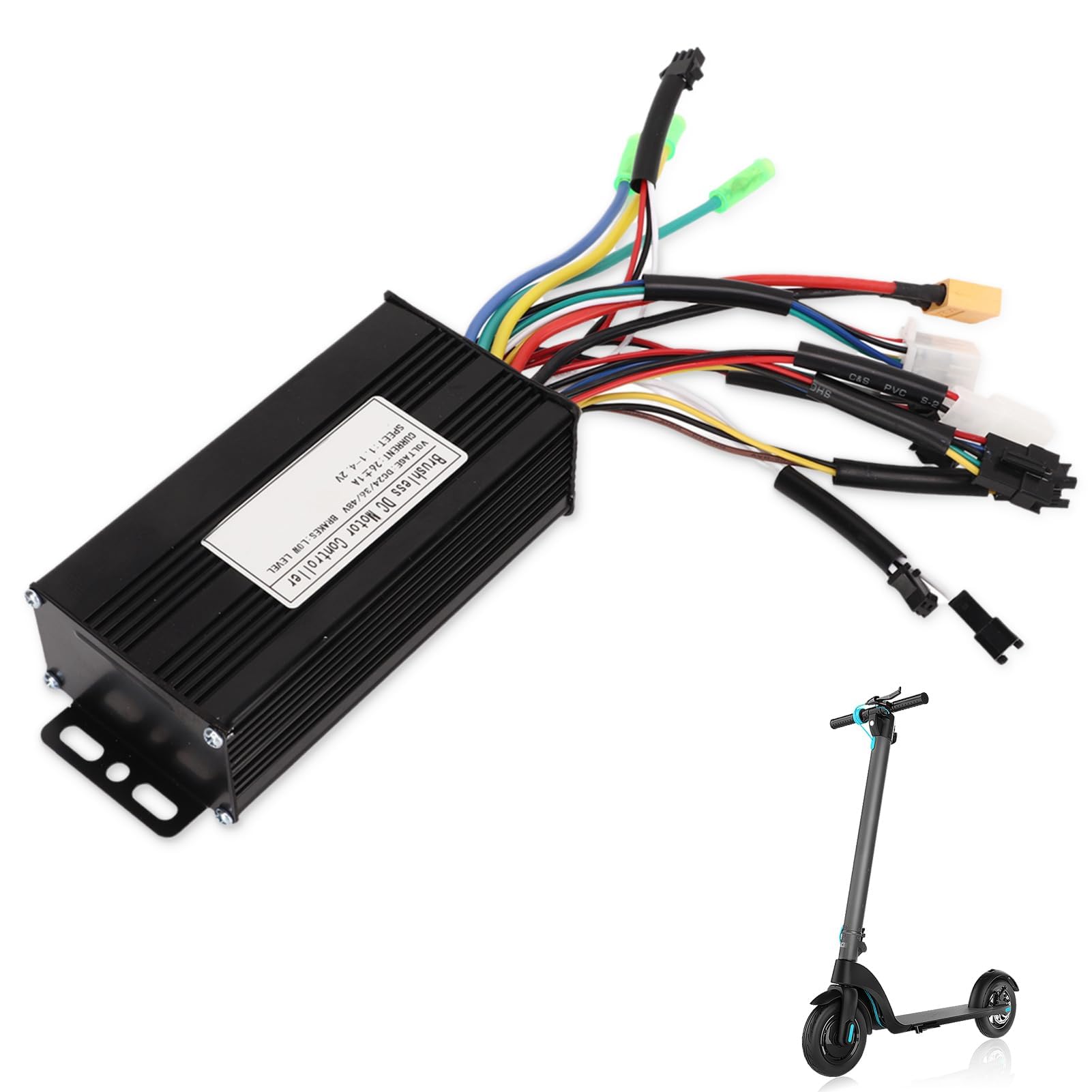 Aluminum Alloy E-Bikes Controller, 24V500W 24V750W 36V500W 36V750W 48V500W 48V750W 3 Mode Sine Wave 26A Intelligent Brushless Motor Speed Controller for Scooter EBikes Modification