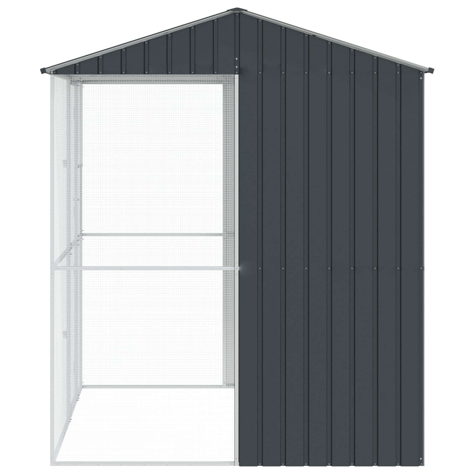 Voliere Anthrazit 215x210x247 cm Stahl Vogelfreiheit mit geräumigem Innenraum