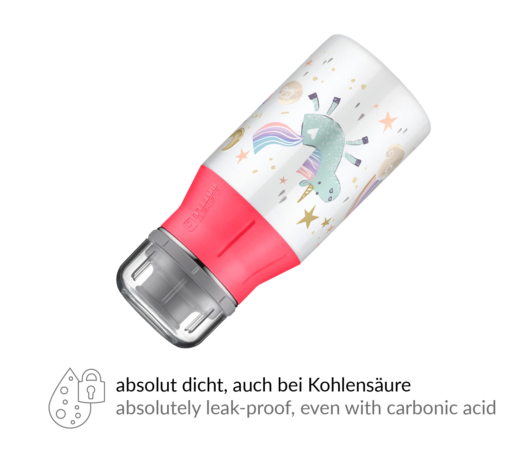 alfi KIDS BOTTLE 400ml, rainbow, Kindertrinkflasche aus Edelstahl, absolut dicht mit Drehverschluss, leicht und robuste Flasche, für Kohlensäure, ohne Fingerabdrücke, BPA-frei