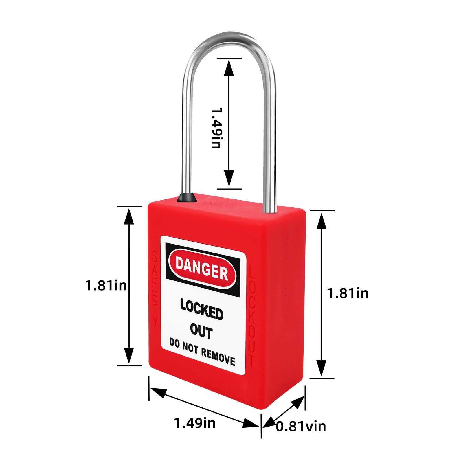 Juego de 10 cerraduras de bloqueo de etiquetado, 10 cerraduras de loto rojas, cerraduras de bloqueo con llave diferente, candados de seguridad para kit de etiquetas de bloqueo eléctrico, 2