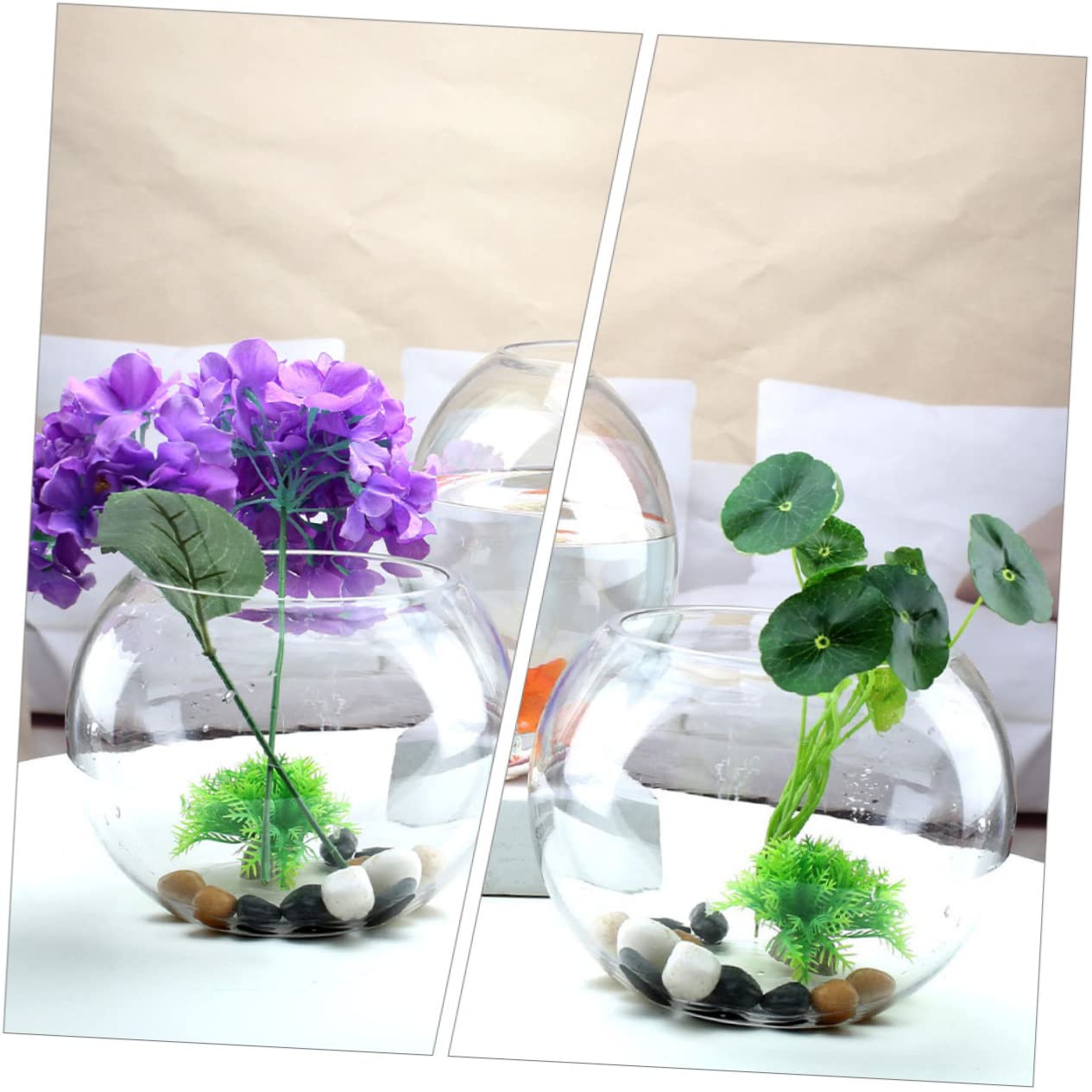 Zerodeko Vasca Trasparente Per Pesci Rossi Acquario Multifunzionale Per Pesci Betta Vetro Durevole e Decorativo Per Ufficio e Casa
