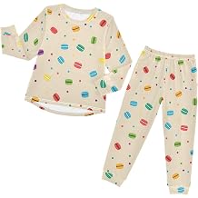 Long Sleeve Pajama Set,Comfy Crewneck Sleepwears,Soft Homewear Clothes Underwear Sets 3-8T
