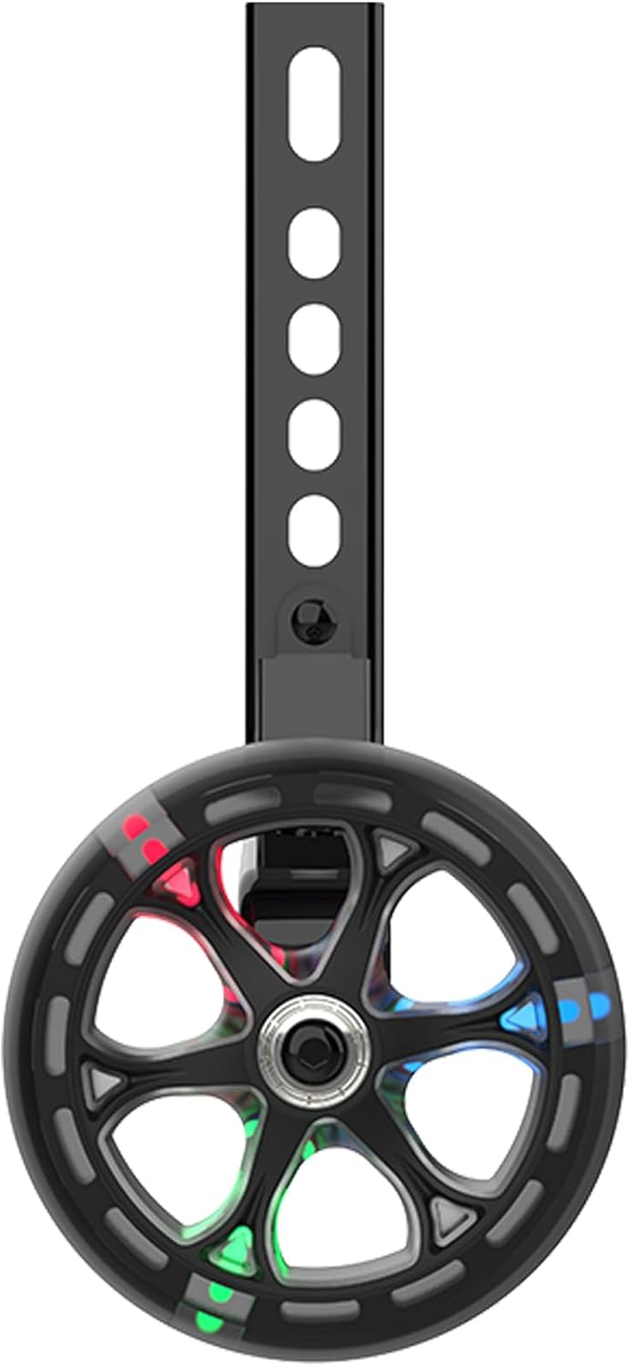 Jetson Spark Light-Up Training Wheel Accessory, Motion Activated LED Light-Up Wheels, 4 Inch Wheels, Fits Most Bike Wheels From 12 to 2 inches, Ages 3+, Black, JSPRK2-BLK