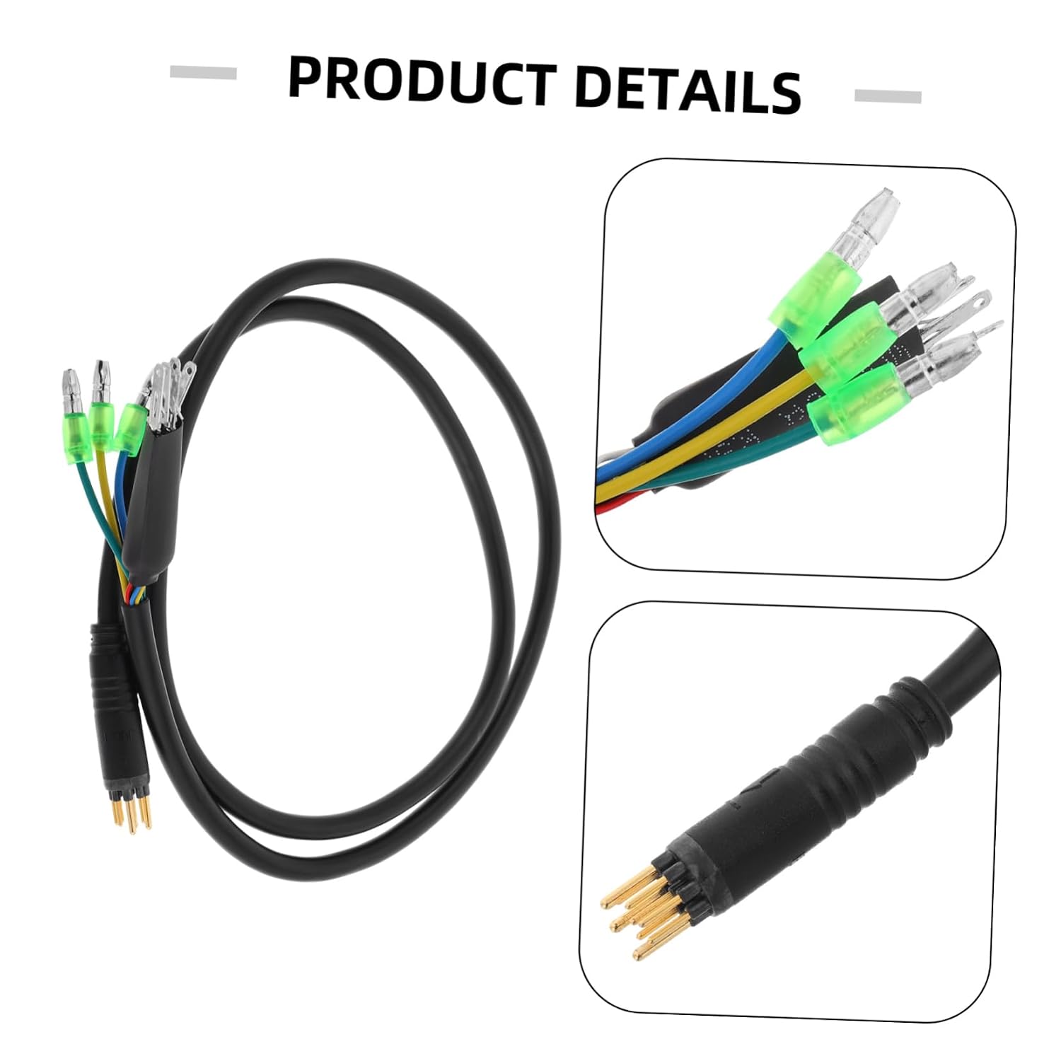 Unomor PVC Electric Bike Motor Extension Cable with Sealing for Brushless Hub Motors to Female Connector Compatible with Front and Rear Electric Bicycle Modifications