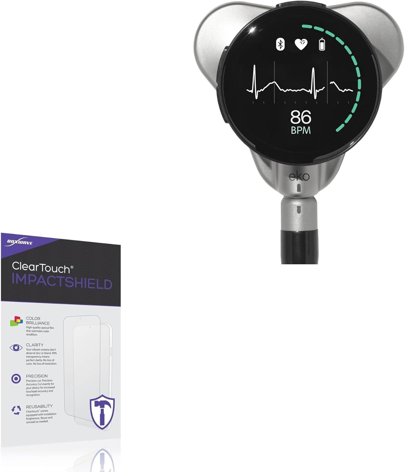 BoxWave Screen Protector Compatible with EKO CORE 500 - ClearTouch ImpactShield (2-Pack), Impenetrable Screen Protector Flexible Film