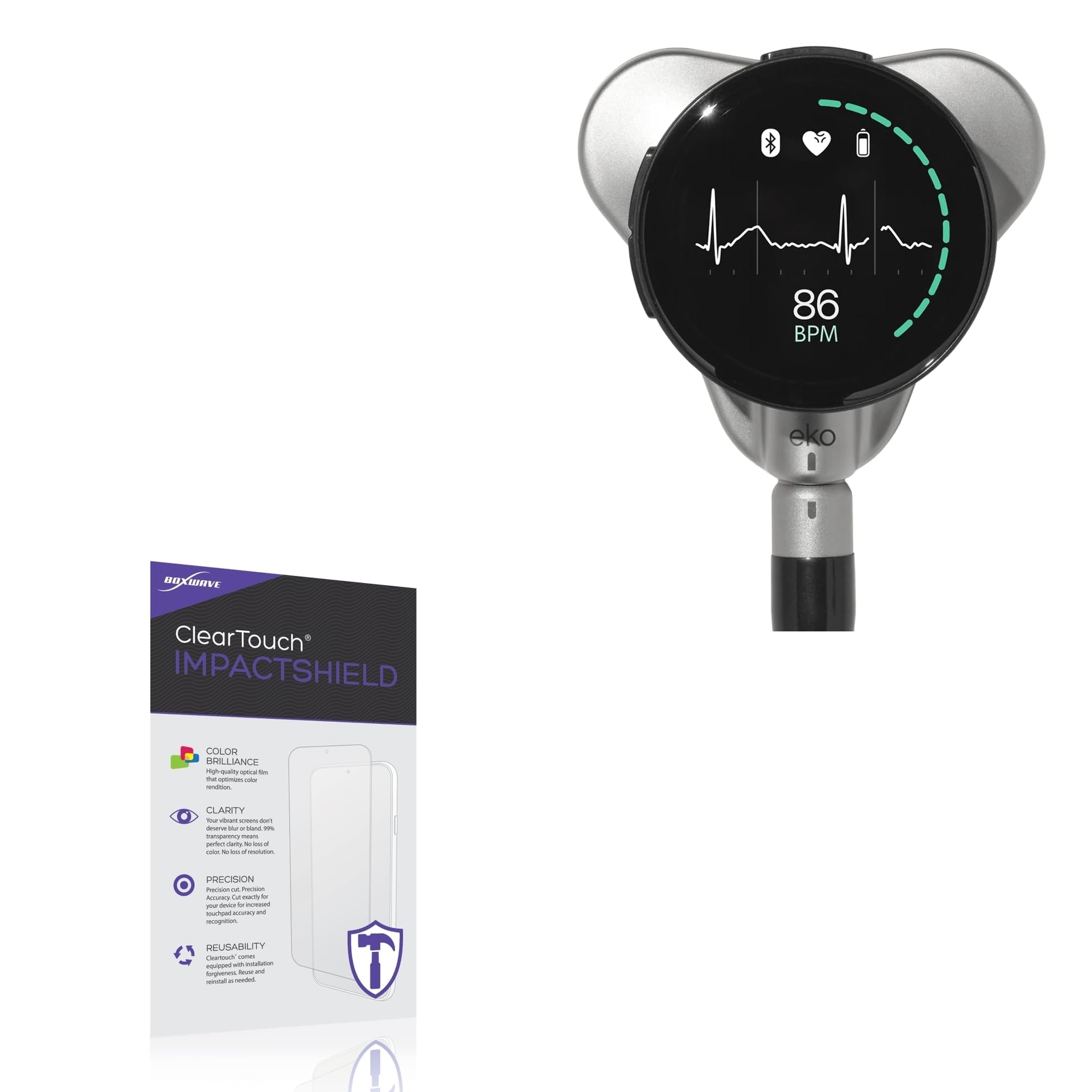 BoxWave Screen Protector Compatible with EKO CORE 500 - ClearTouch ImpactShield (2-Pack), Impenetrable Screen Protector Flexible Film
