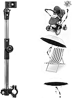 Vista 1 de Soporte de montaje para paraguas ajustable de 360° para bicicleta, soporte de montaje elástico, cochecito de bebé, sillas de ruedas, andador