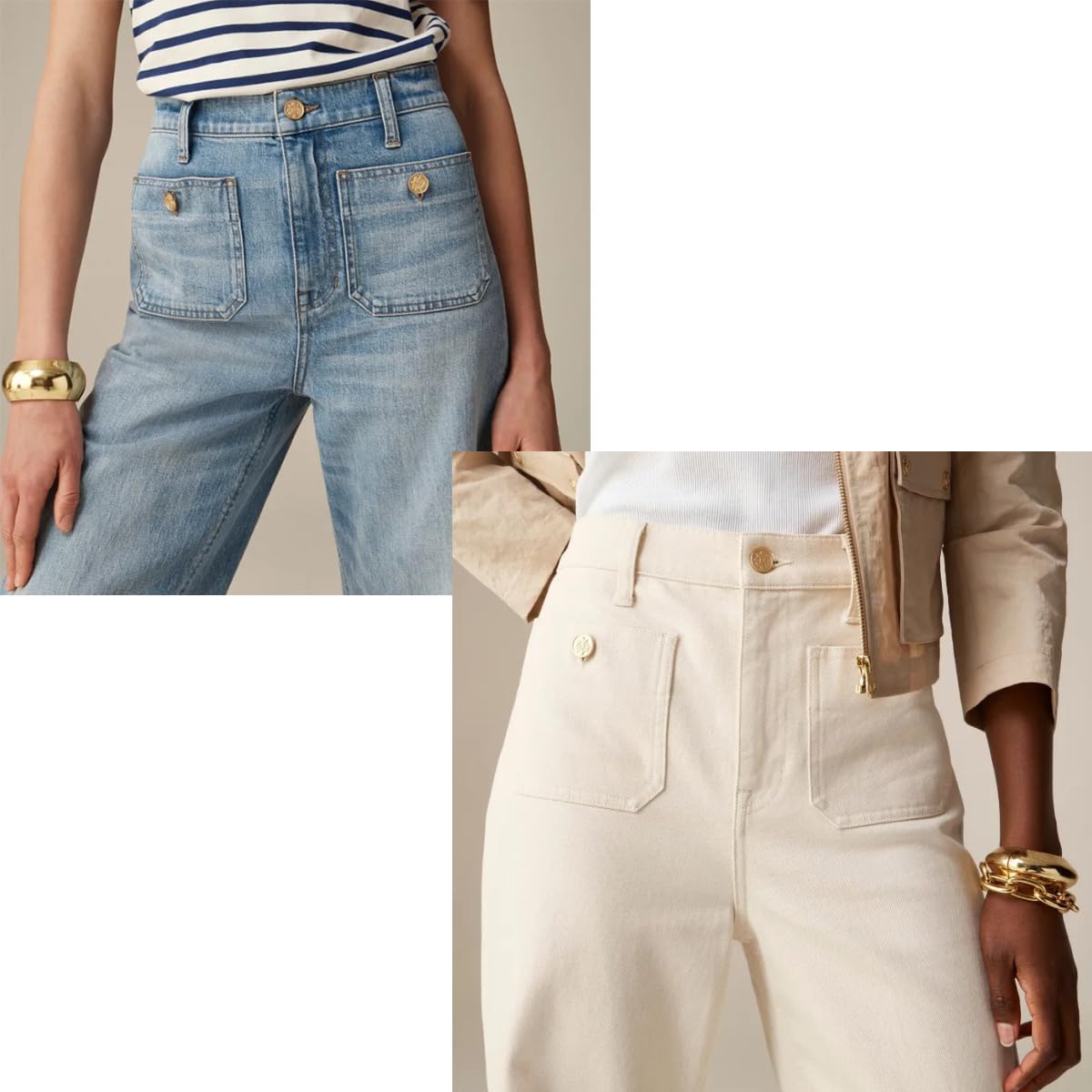 Le favori d'Oprah - Pantalon Large de Marin à contrôle du Ventre, Jean à Jambe Large Chiccurva, Jean préféré d'Oprah (A,XL)